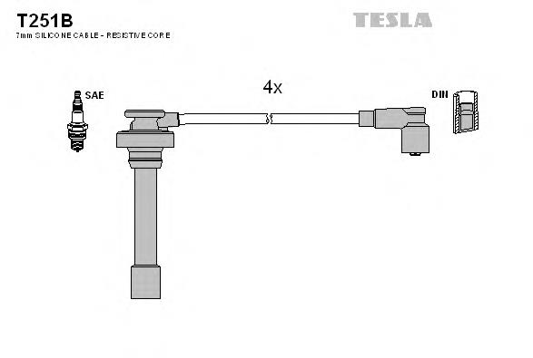 T251B Tesla juego de cables de encendido