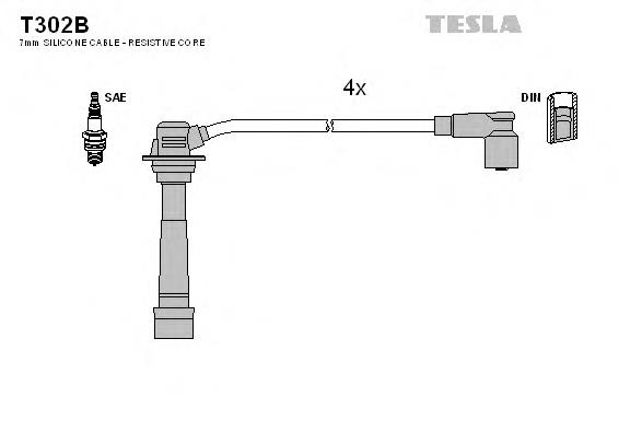 T302B Tesla juego de cables de encendido