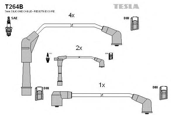 T264B Tesla juego de cables de encendido