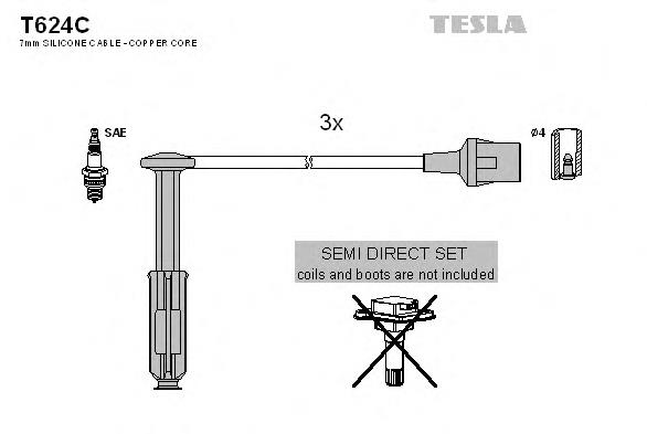 T624C Tesla juego de cables de encendido