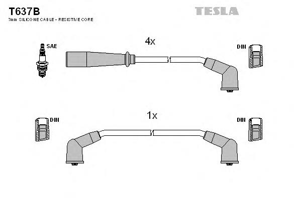 T637B Tesla juego de cables de encendido