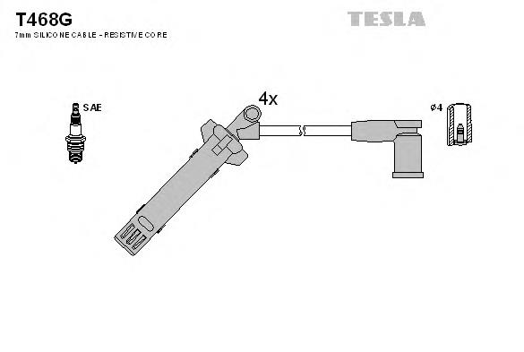 T468G Tesla juego de cables de encendido