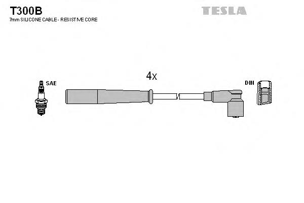 T300B Tesla cables de bujías