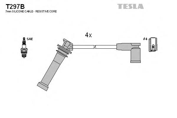 T297B Tesla Cables de alta tensión, juego