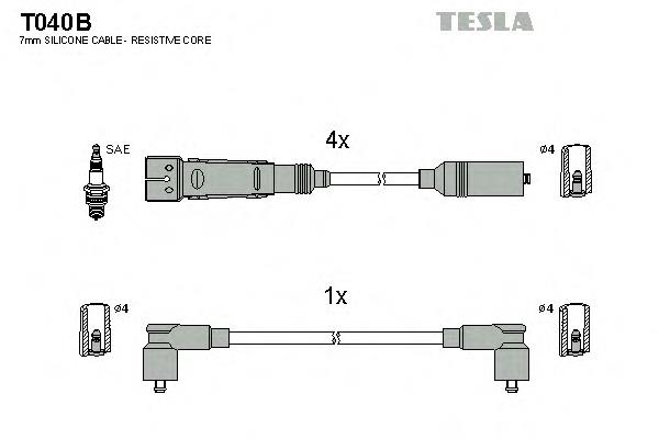 Juego de cables de encendido T040B Tesla