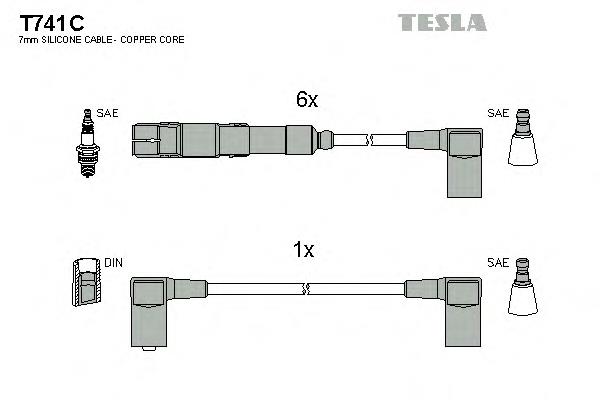 T741C Tesla cables de bujías