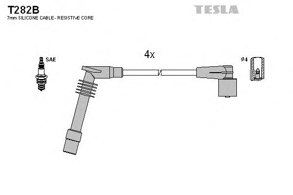 T282B Tesla cables de bujías
