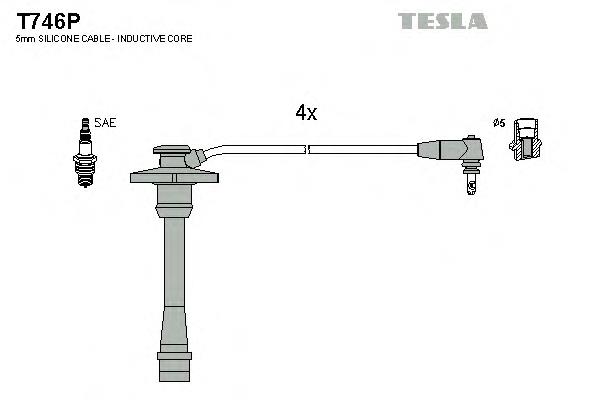 T746P Tesla cables de bujías