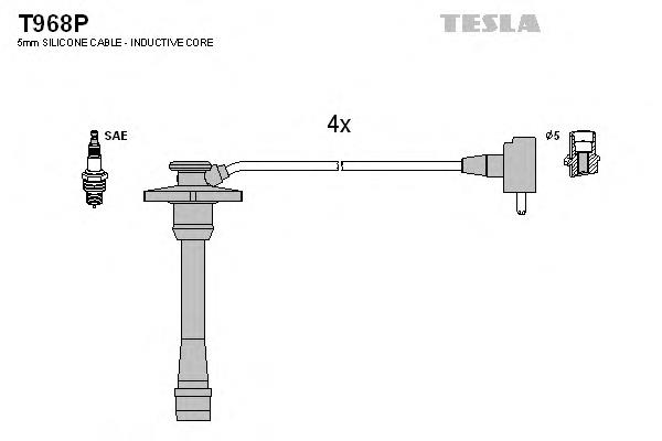 Juego de cables de encendido T968P Tesla