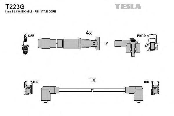 T223G Tesla Cables de alta tensión, juego