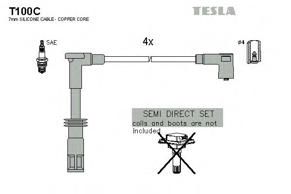 T100C Tesla juego de cables de encendido