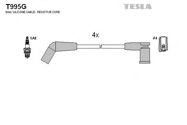 T995G Tesla cables de bujías