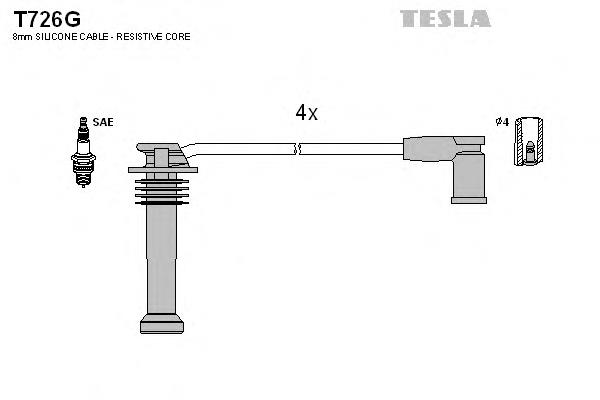 T726G Tesla juego de cables de encendido