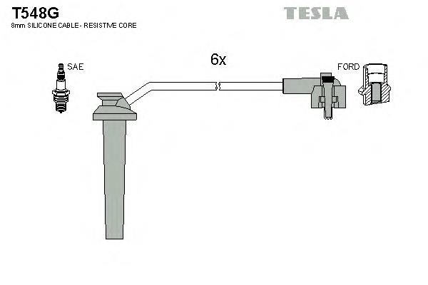 T548G Tesla cables de bujías