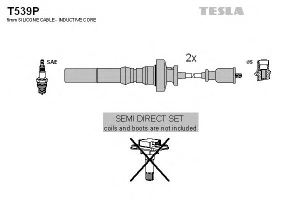 T539P Tesla Cables de alta tensión, juego