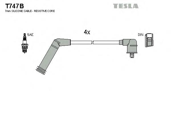 T747B Tesla cables de bujías