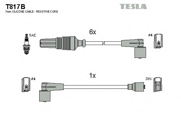 Juego de cables de encendido T817B Tesla