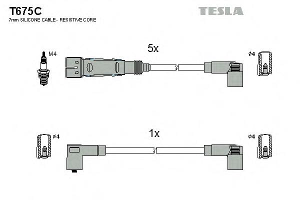 Juego de cables de encendido T675C Tesla