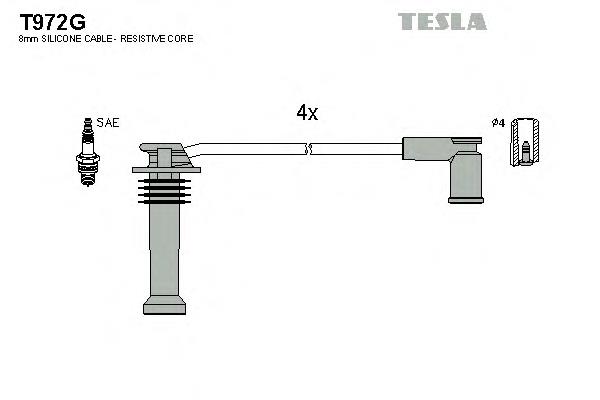 T972G Tesla cables de bujías