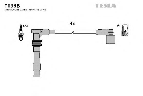 T096B Tesla juego de cables de encendido