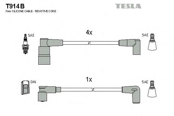 T914B Tesla juego de cables de encendido