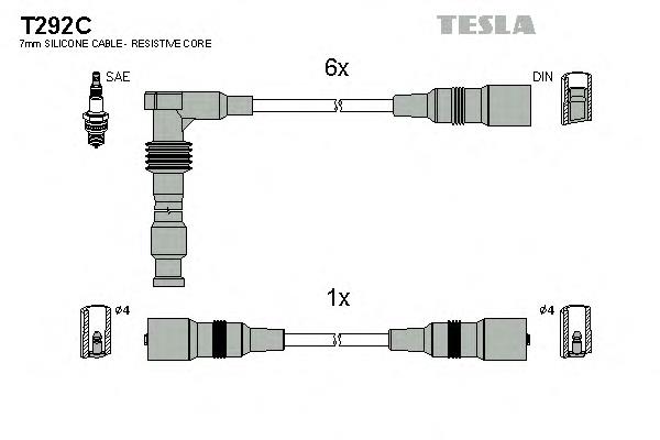 T292C Tesla juego de cables de encendido