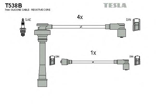T538B Tesla cables de bujías