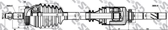 250272 GSP árbol de transmisión delantero derecho