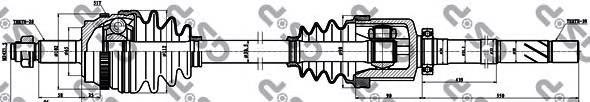Árbol de transmisión delantero derecho 250059 GSP