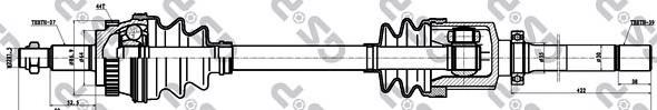 250019 GSP árbol de transmisión delantero derecho