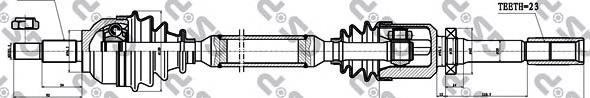 250445 GSP árbol de transmisión delantero derecho