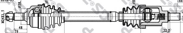 Árbol de transmisión delantero izquierdo DRS636800 Open Parts