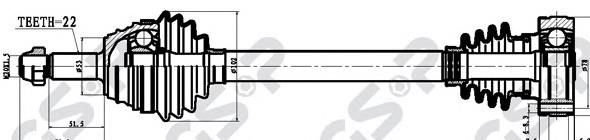 Semieje delantero izquierdo GSP 261007 precio, desde 251,63 EUR