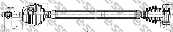 261067 GSP árbol de transmisión delantero derecho