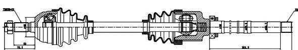 210007 GSP árbol de transmisión delantero derecho
