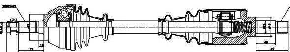 210010 GSP árbol de transmisión delantero izquierdo