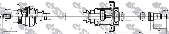 Árbol de transmisión delantero derecho 235038 GSP