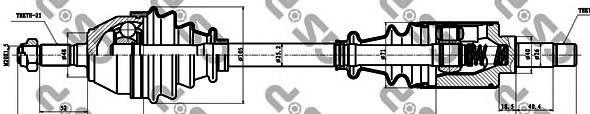 245033 GSP árbol de transmisión delantero izquierdo