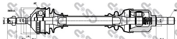 245064 GSP árbol de transmisión delantero izquierdo