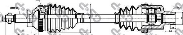 218006 GSP árbol de transmisión delantero derecho