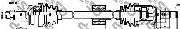 217033 GSP árbol de transmisión delantero derecho