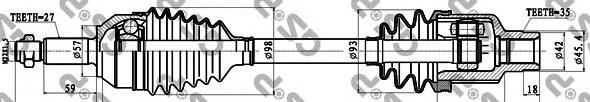 Semieje delantero derecho 1600646 Ford