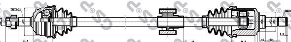 217025 GSP árbol de transmisión delantero derecho