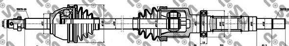 218142 GSP árbol de transmisión delantero derecho