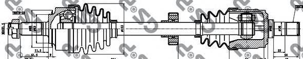 223026 GSP árbol de transmisión delantero izquierdo