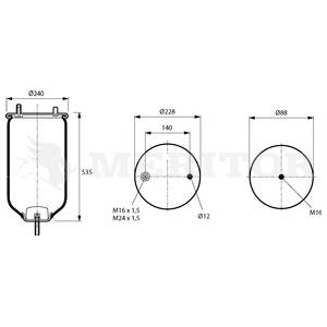 MLF8149 Arvin Meritor muelle neumático, suspensión, eje trasero