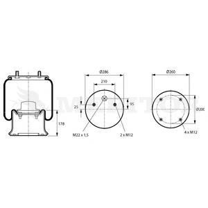 MLF8176 Arvin Meritor muelle neumático, suspensión