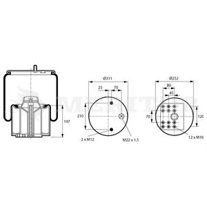 MLF8104 Arvin Meritor muelle neumático, suspensión