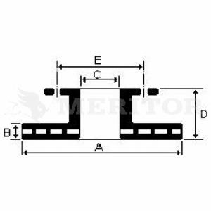 Disco de freno trasero MBR5125 Arvin Meritor