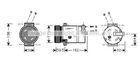 OLK318 Prasco compresor de aire acondicionado